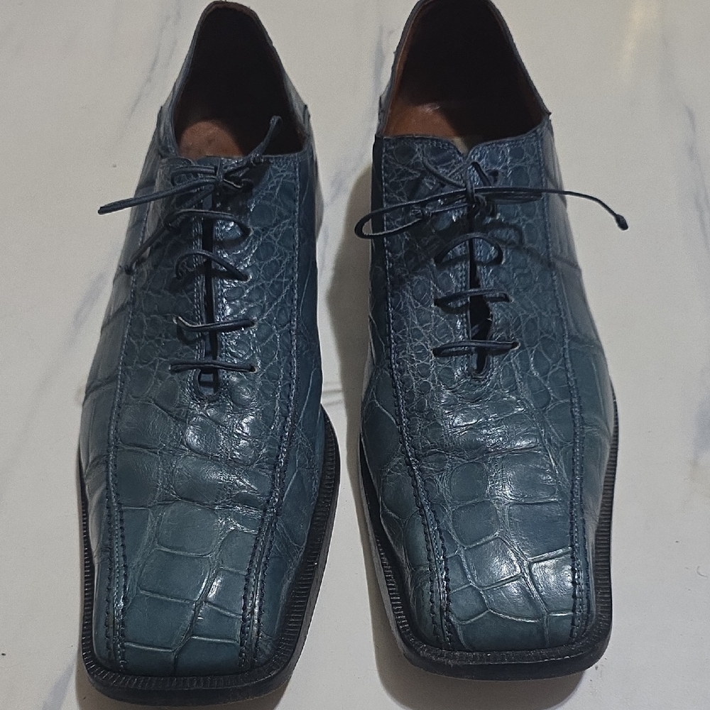 Men's Blue Matteo& Massimo Alligator Shoes Size 13